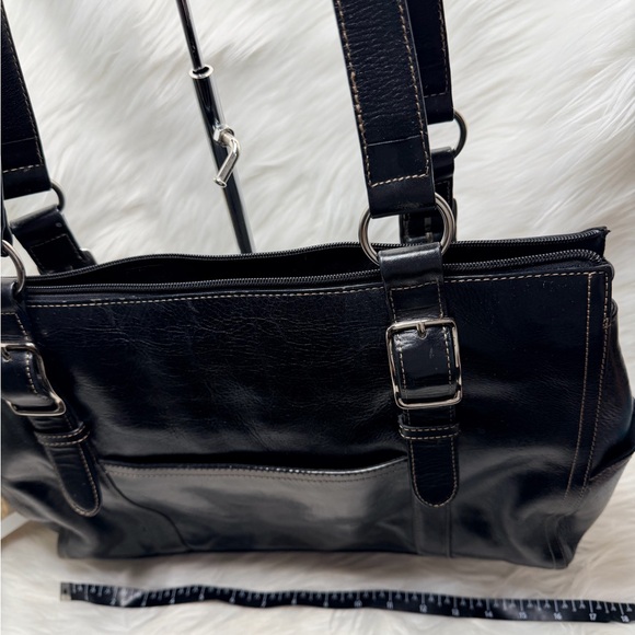 Fossil Black Genuine Leather Laptop Bag - Picture 9 of 12